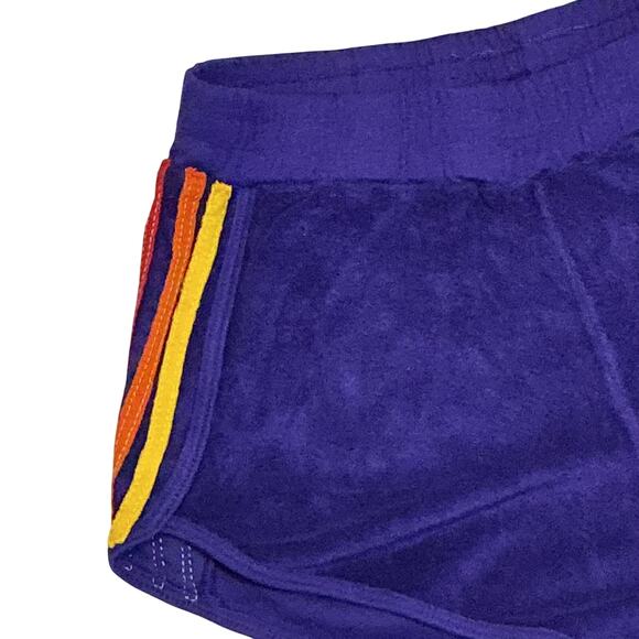 Aviator Nation Purple Rainbow Stripe Terry Dolphin Shorts Women Small - Picture 4 of 10